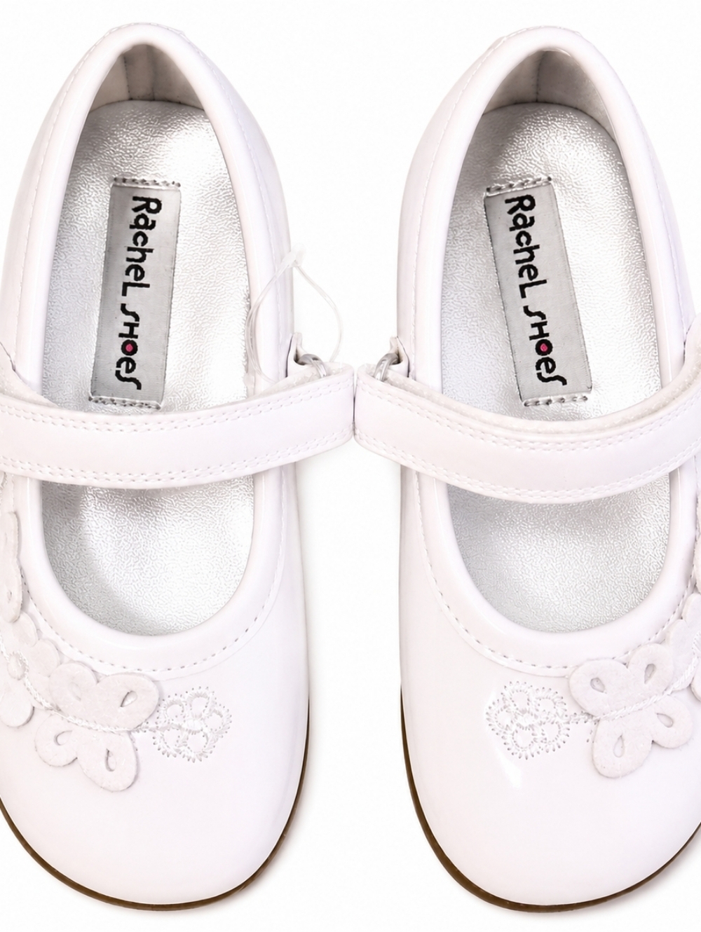 Rachel Shoes Girls’ White Patent Butterfly Mary Jane – Perfect for Baptism, S-9
